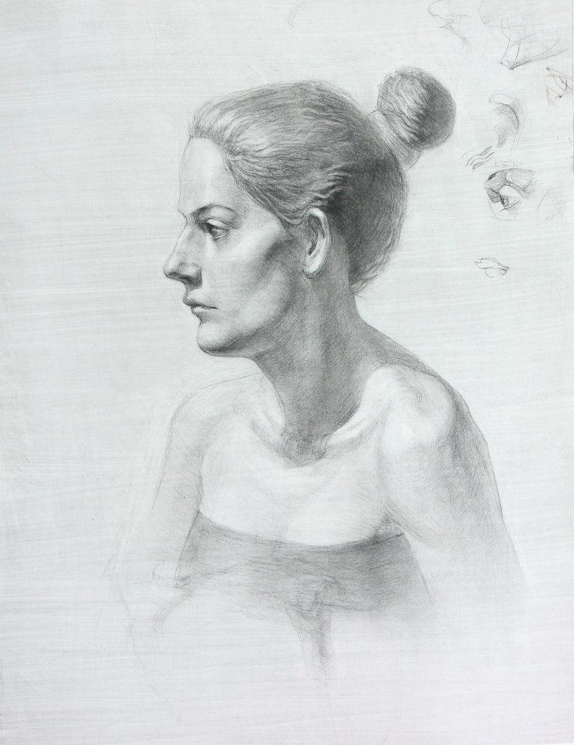 Женское лицо Академический рисунок